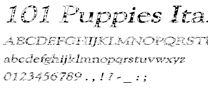 101! Puppies Italic SW font